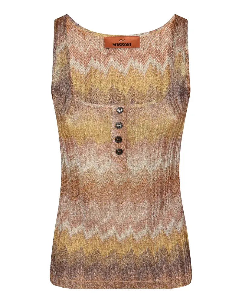 Missoni Geknöpftes Tanktop mit Muster - Braun Braun