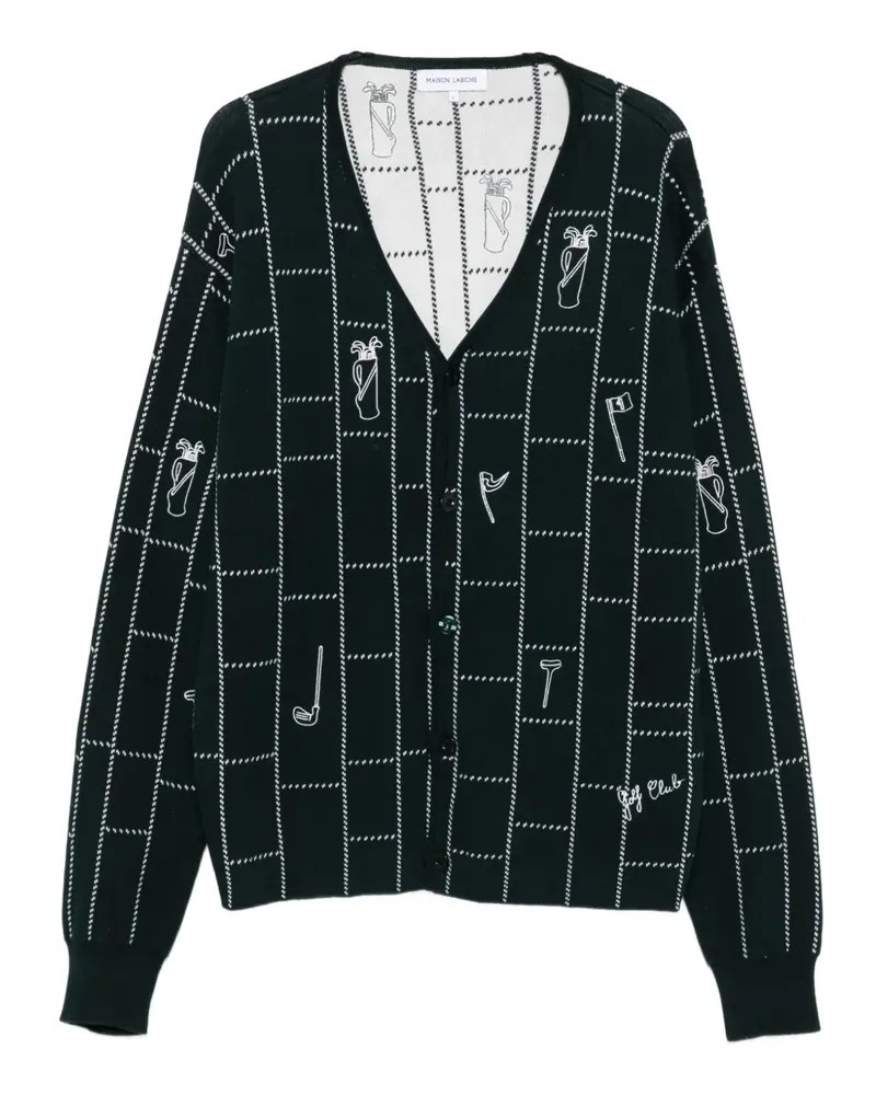 Maison Labiche Cardigan mit Gittermuster - Grün Grün