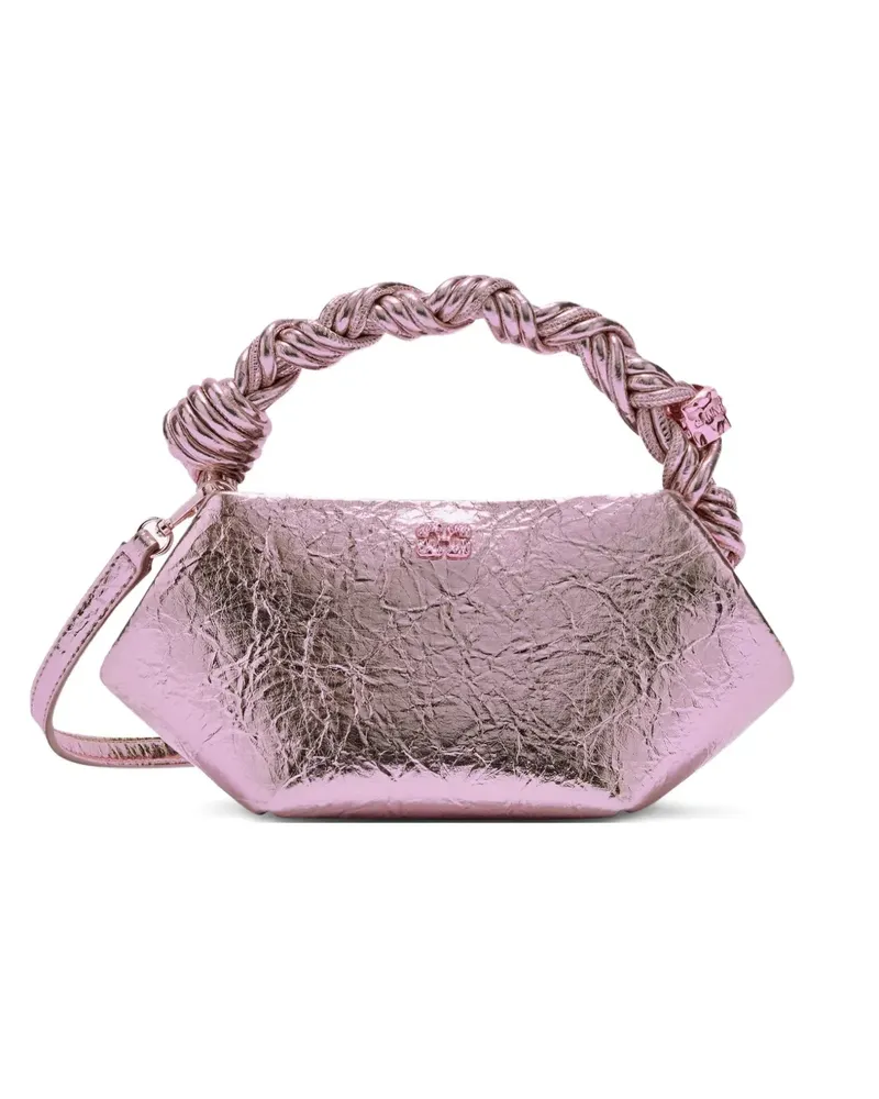 Ganni Shopper mit Logo - Rosa Rosa