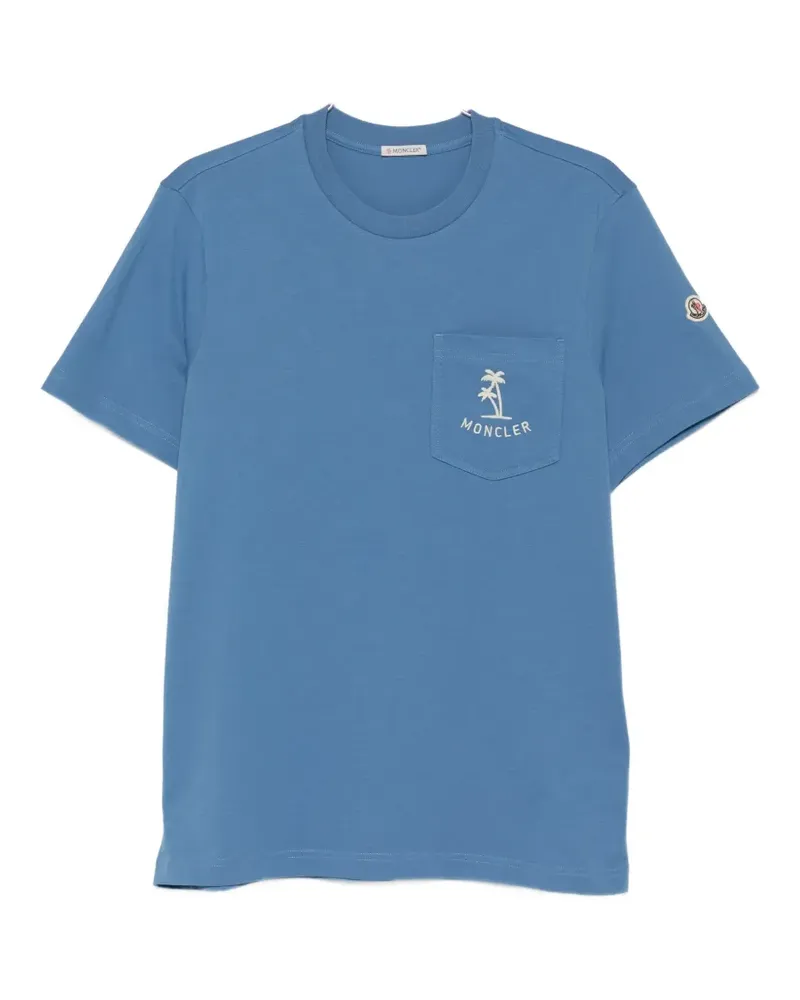 Moncler pocket palm T-shirt - Blau Blau