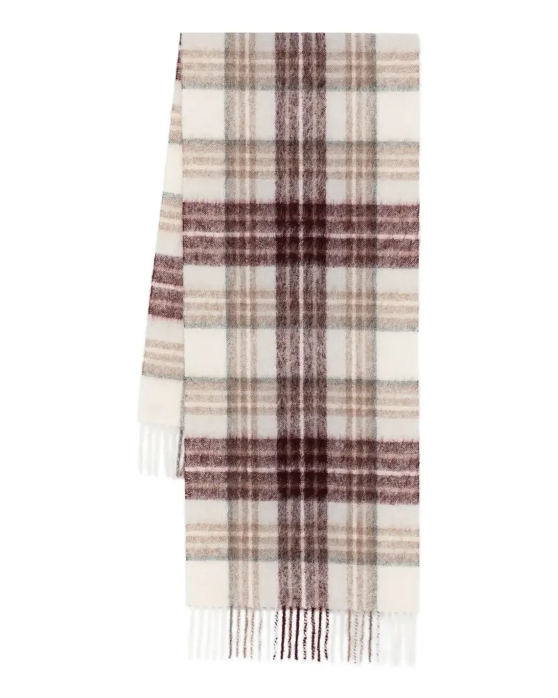 Eleventy Karierter Schal mit Fransen - Nude Nude