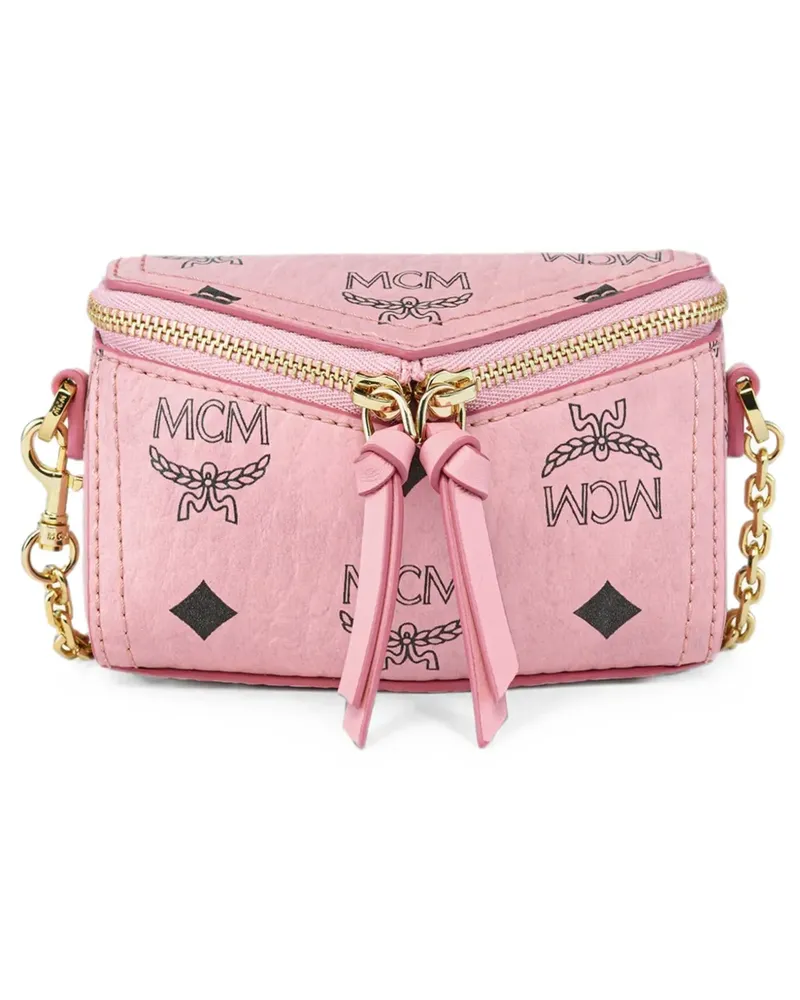 MCM Diamant 3D Visetos bag charm - Rosa Rosa