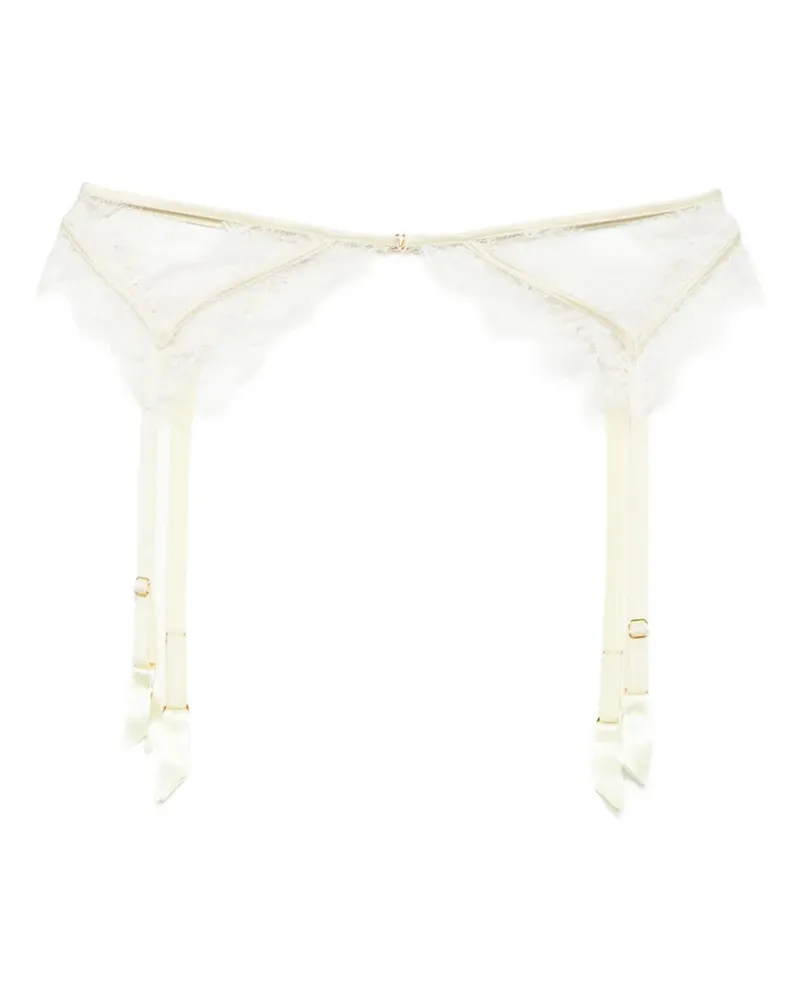 Kiki De Montparnasse Strumpfhalter mit Spitzeneinsatz - Gelb Gelb