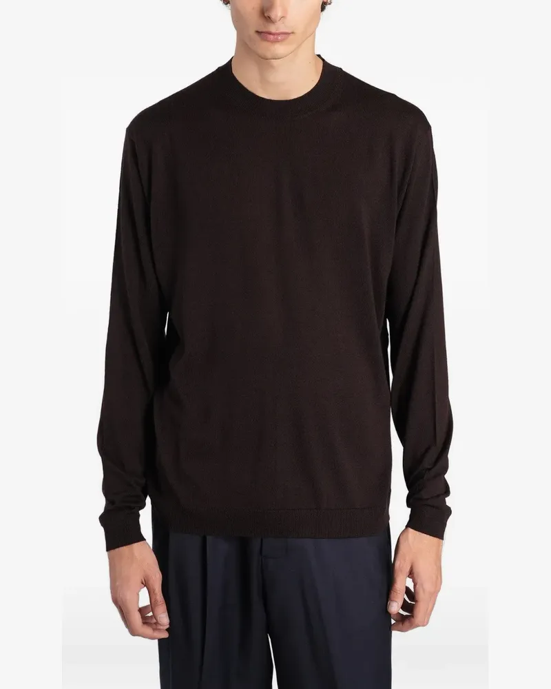 Low Brand K109 crew-neck back-seam sweater - Braun Braun