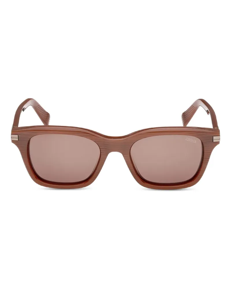 Ermenegildo Zegna square-frame sunglasses - Braun Braun