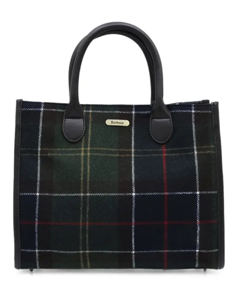 Barbour Barrhill Tote Bag mit Schottenkaro - Grün Grün