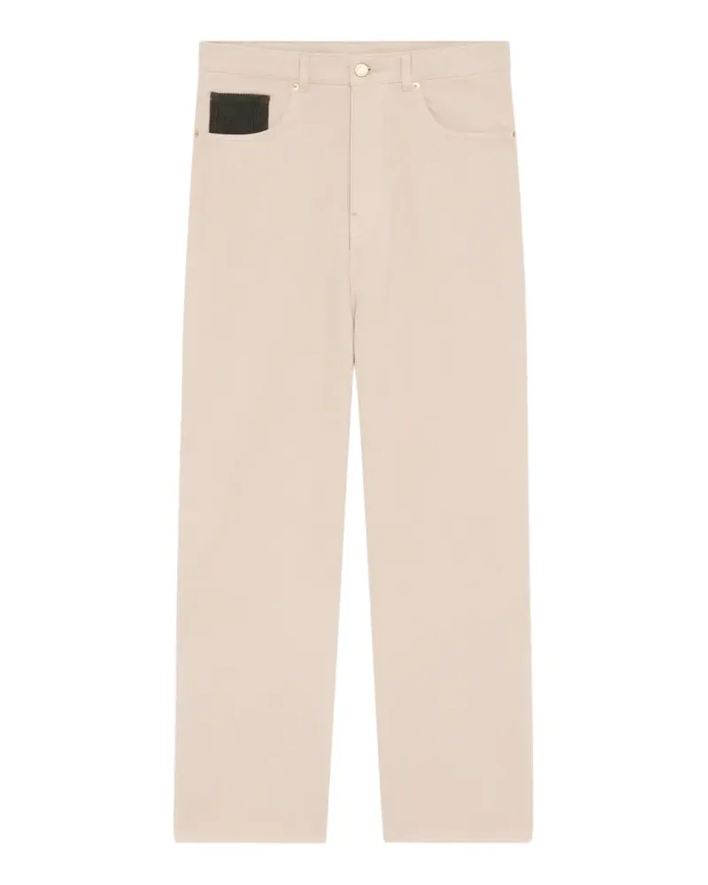 Drôle de Monsieur Jean logo-patch trousers - Nude Nude