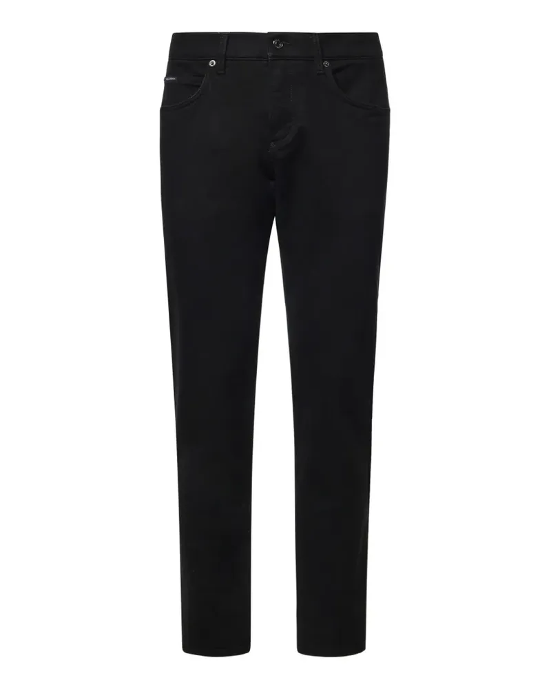 Dolce & Gabbana Jeans mit Logo-Schild - Schwarz Schwarz