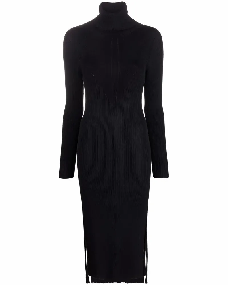 Philosophy Di Lorenzo Serafini Geripptes Midikleid - Schwarz Schwarz