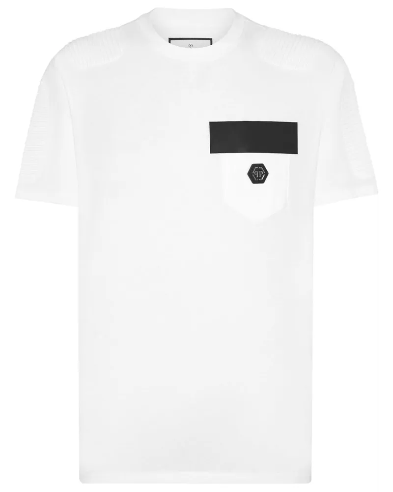 Philipp Plein T-Shirt mit Logo-Applikation - Weiß Weiß
