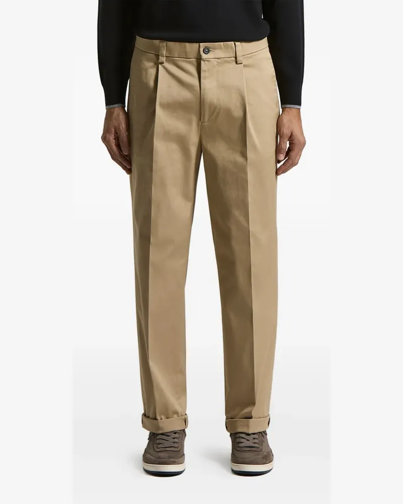 Peserico pleated cuffed trousers - Nude Nude