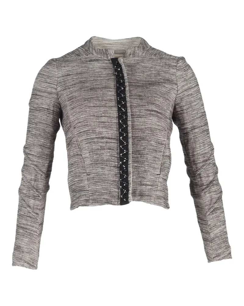 Maje Verzierte Calli Cropped-Jacke - Grau Grau