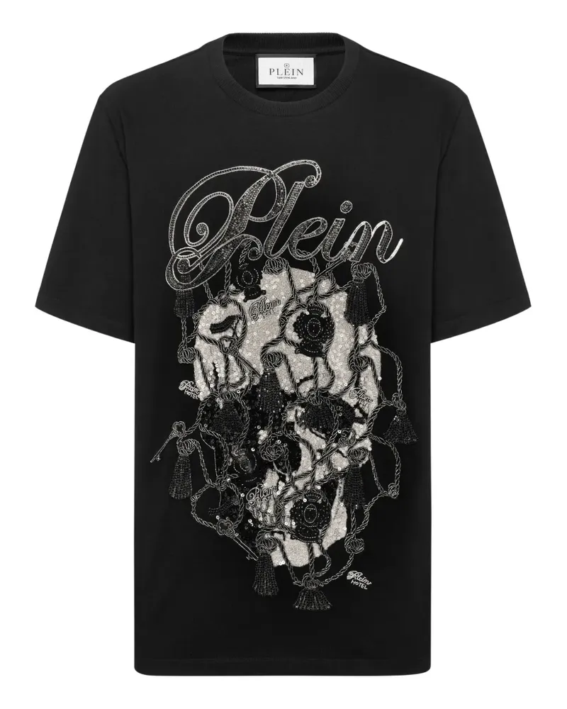 Philipp Plein T-Shirt mit Kristallen - Schwarz Schwarz
