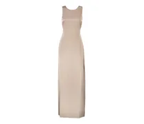 Drapiertes Seidenkleid - Nude
