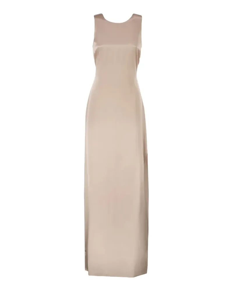 Max Mara draped-back silk dress - Nude Nude