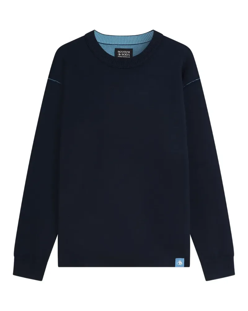 Scotch&Soda contrast-stitch crew-neck sweater - Blau Blau