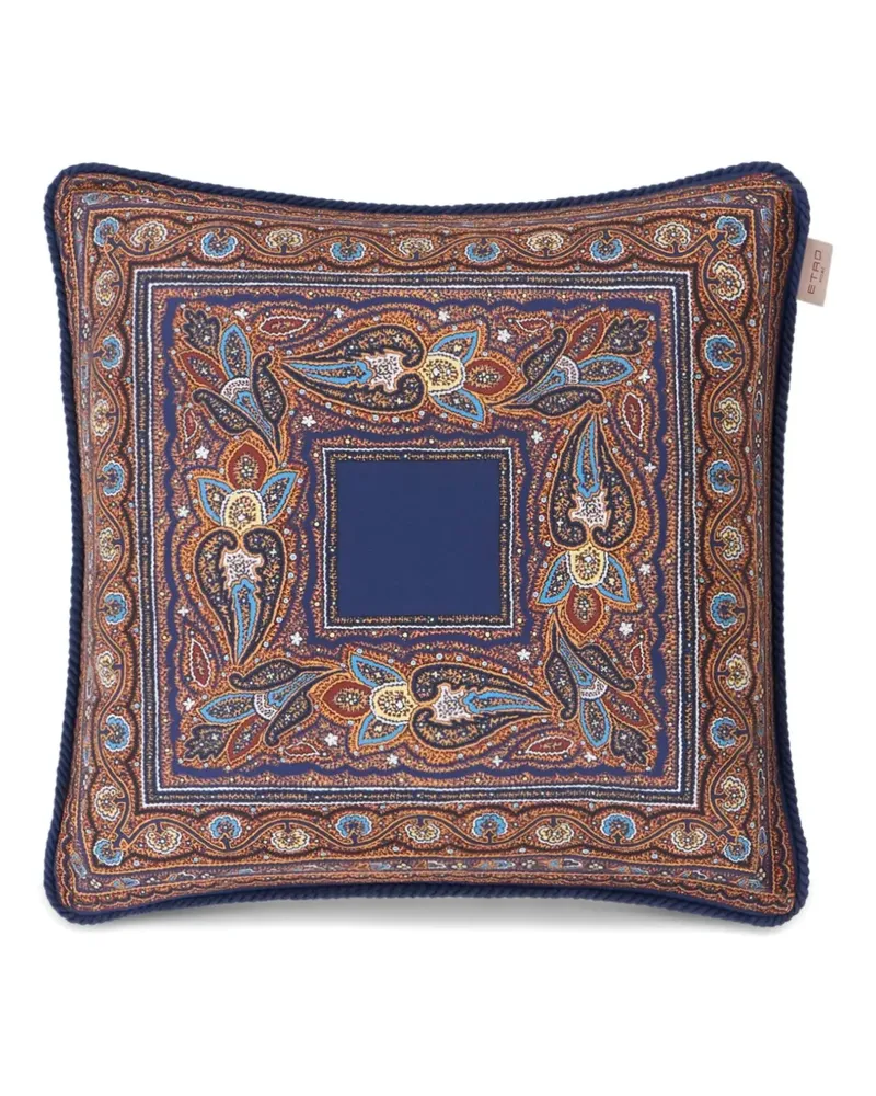 Etro floral-paisley silk cushion (45cm x 45cm) - Blau Blau