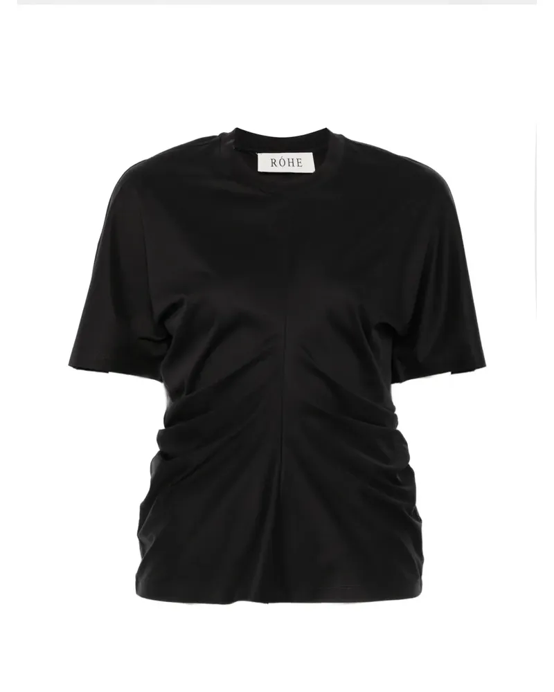 Róhe Gerafftes T-Shirt - Schwarz Schwarz