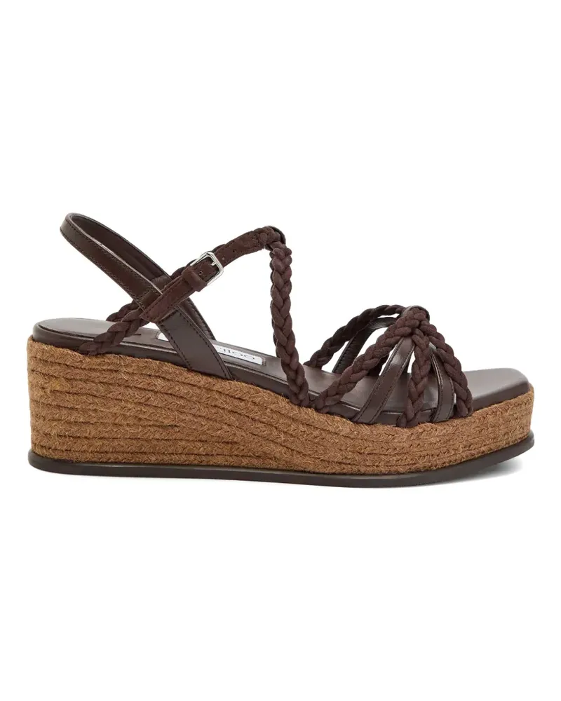 Jimmy Choo Plateau-Sandalen mit Flechtriemen - Braun Braun