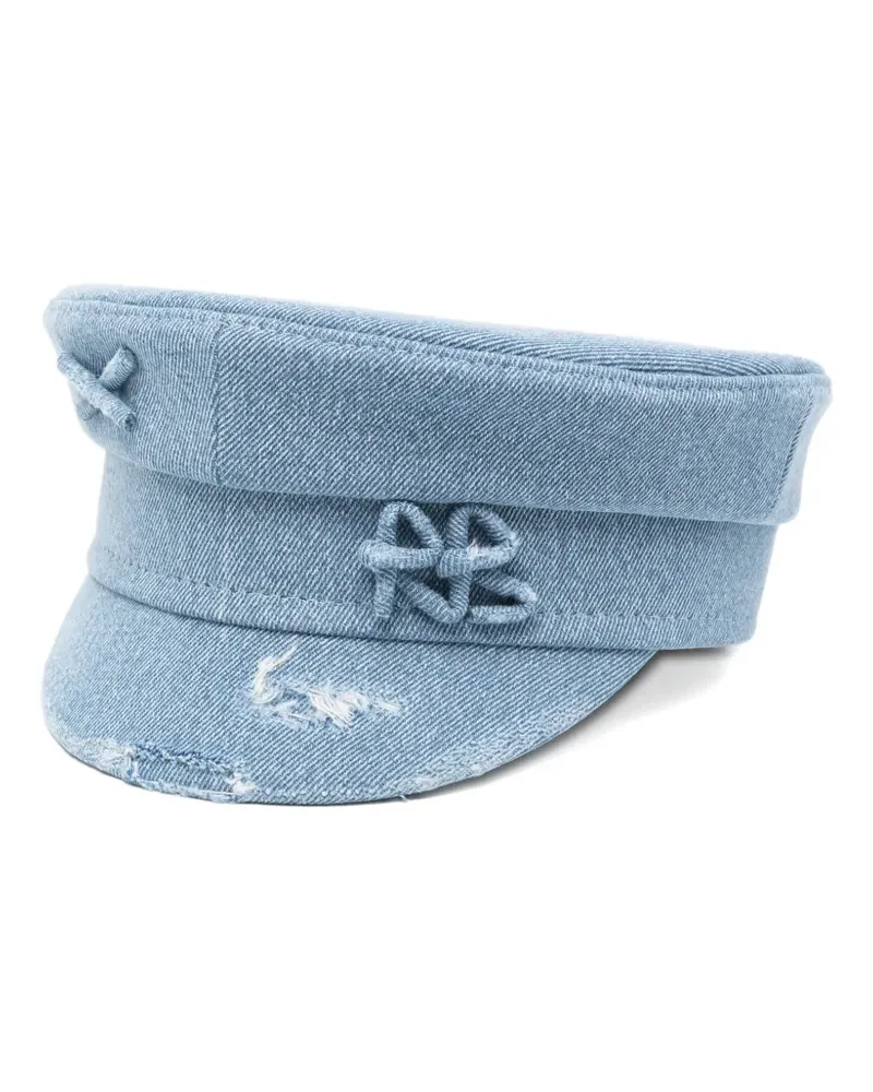 RUSLAN BAGINSKIY frayed hat cap - Blau Blau