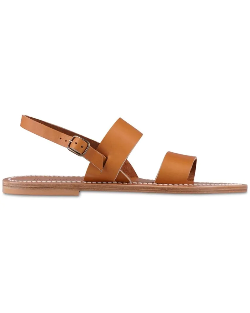 K.Jacques  contrast-stitching leather sandals Braun