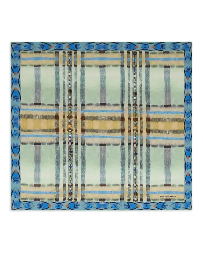 Pierre-Louis Mascia Aloeuw check-print scarf - Grün Grün