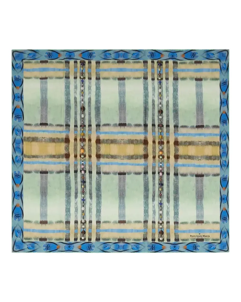Pierre-Louis Mascia Aloeuw check-print scarf - Grün Grün