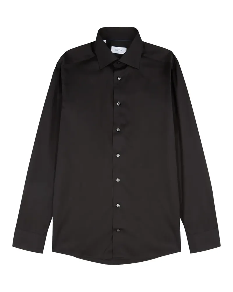 Eton buttoned long-sleeve shirt - Schwarz Schwarz