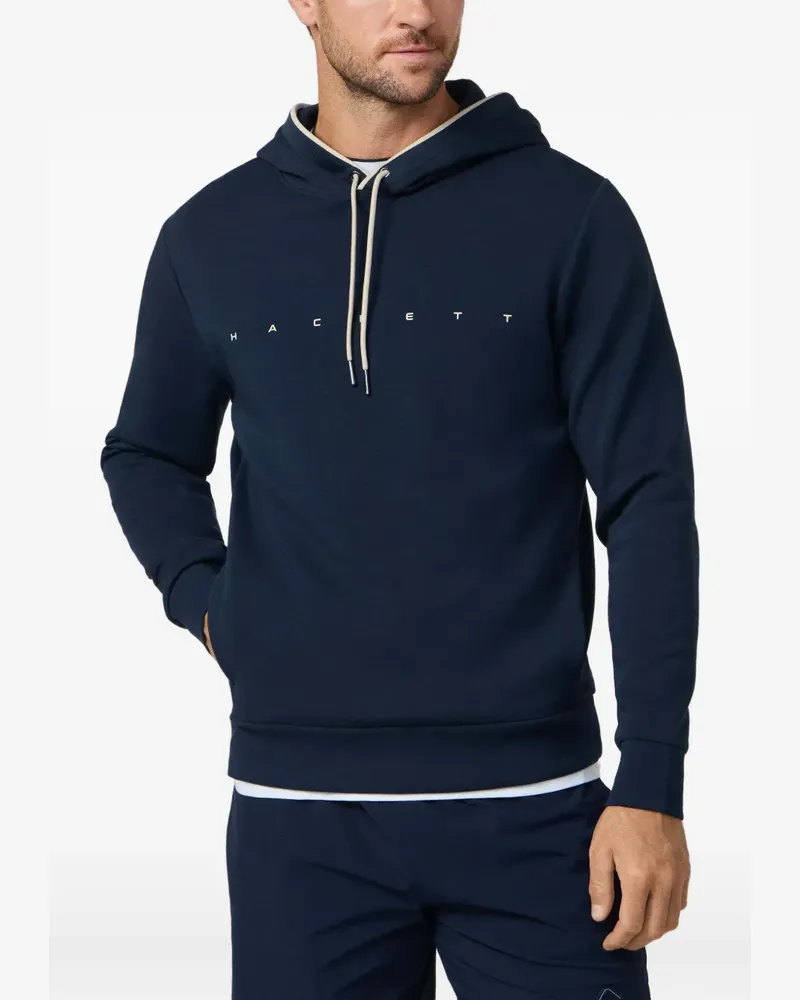 Hackett Hoodie mit Logo-Print - Blau Blau