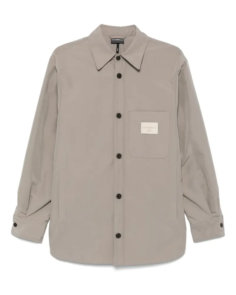 Emporio Armani Hemdjacke mit Logo-Patch - Nude Nude