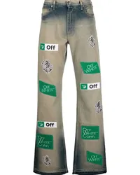 OFF-WHITE Diag Jeans mit Logos Grau