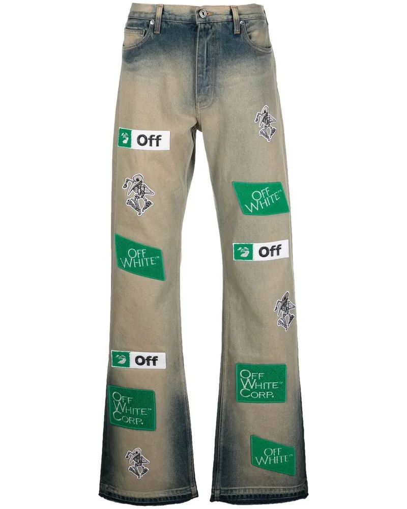 OFF-WHITE Diag Jeans mit Logos - Grau Grau