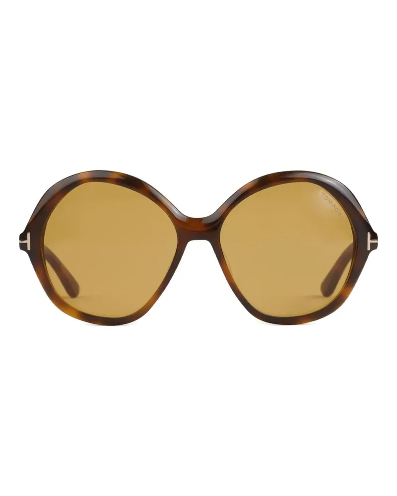 Tom Ford Sonnenbrille mit rundem Gestell - Braun Braun