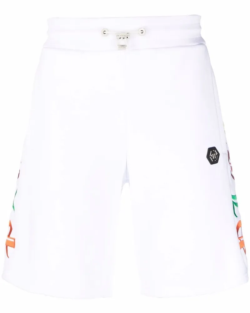 Philipp Plein Gothic Plein Joggingshorts - Weiß Weiß