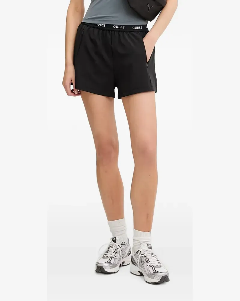 Guess logo-waistband shorts - Schwarz Schwarz