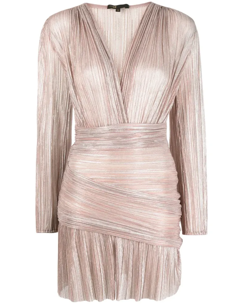 Maje Gerafftes Metallic-Kleid - Rosa Rosa