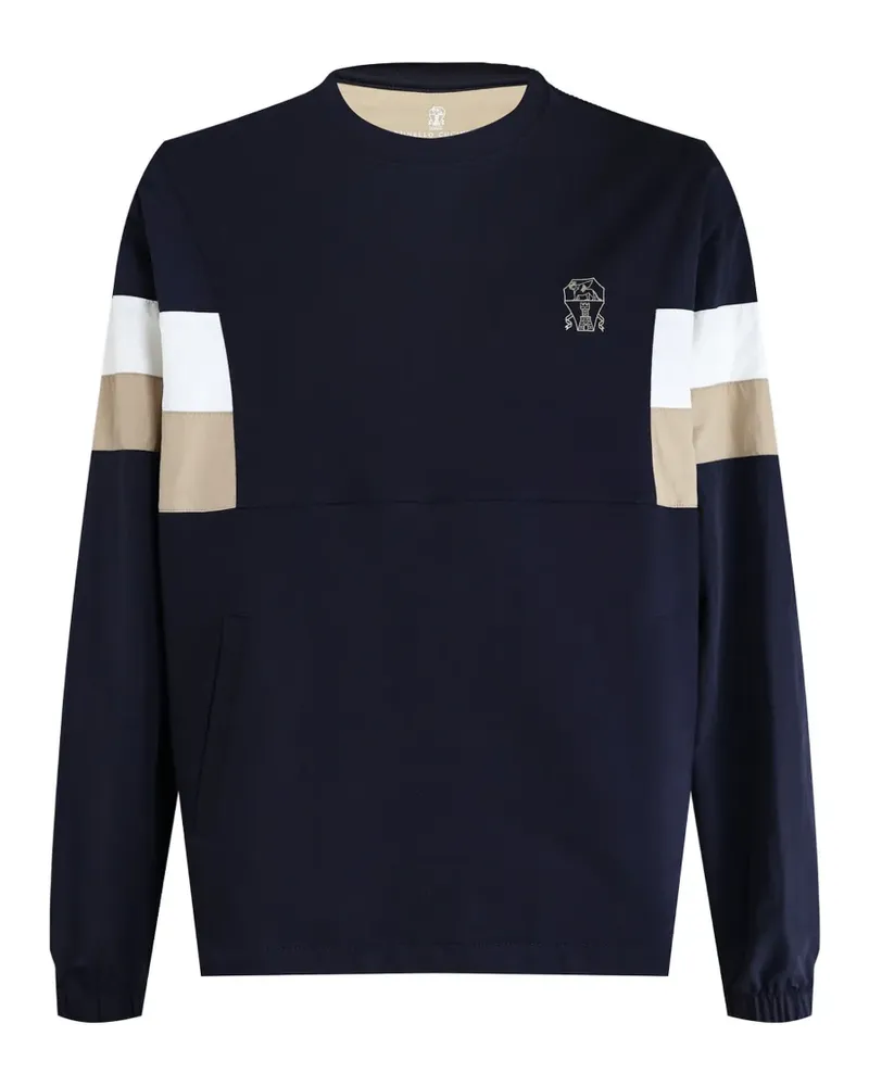 Brunello Cucinelli colour-block long-sleeve sweatshirt - Blau Blau