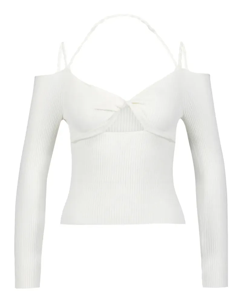 Altuzarra Geripptes Strickoberteil - Weiß Weiß