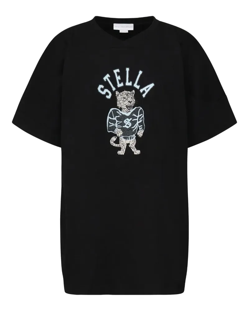Stella McCartney T-Shirt mit Logo-Detail - Schwarz Schwarz
