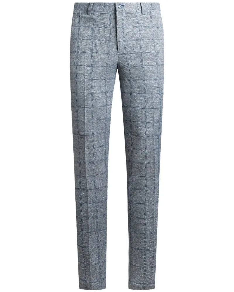 Etro Hose mit Karomuster - Grau Grau
