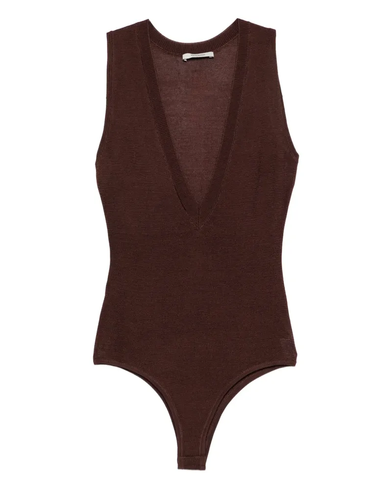 Entire Studios V-neck bodysuit - Braun Braun