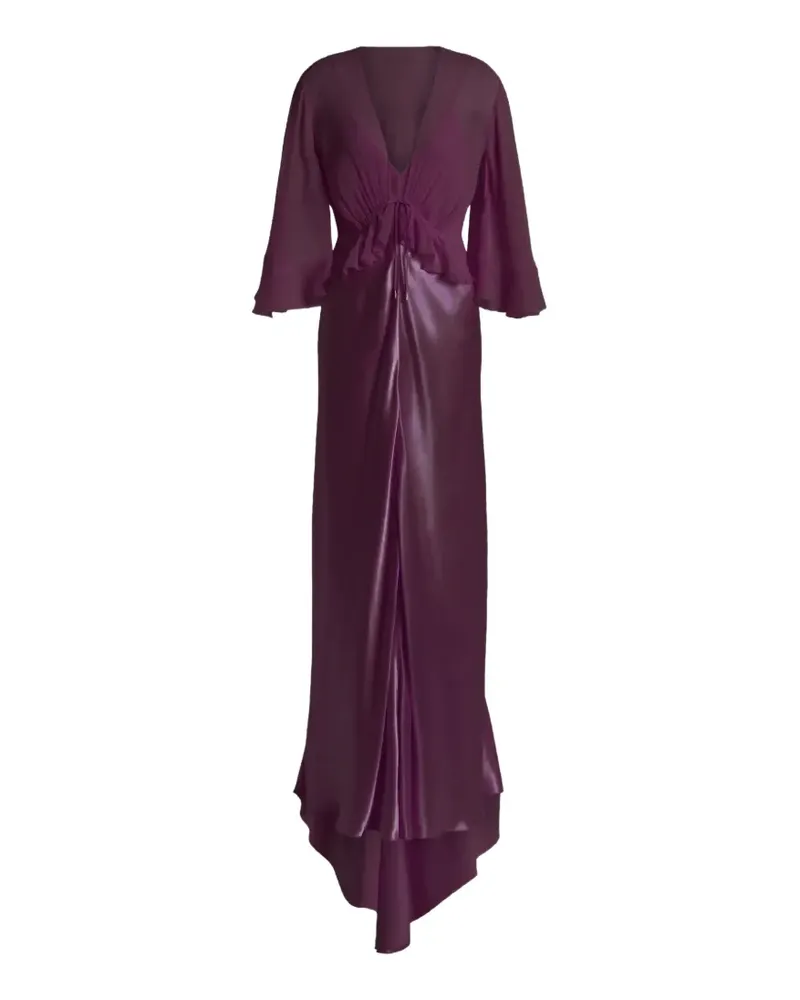 Alberta Ferretti ruffled V-neck maxi dress - Violett Violett