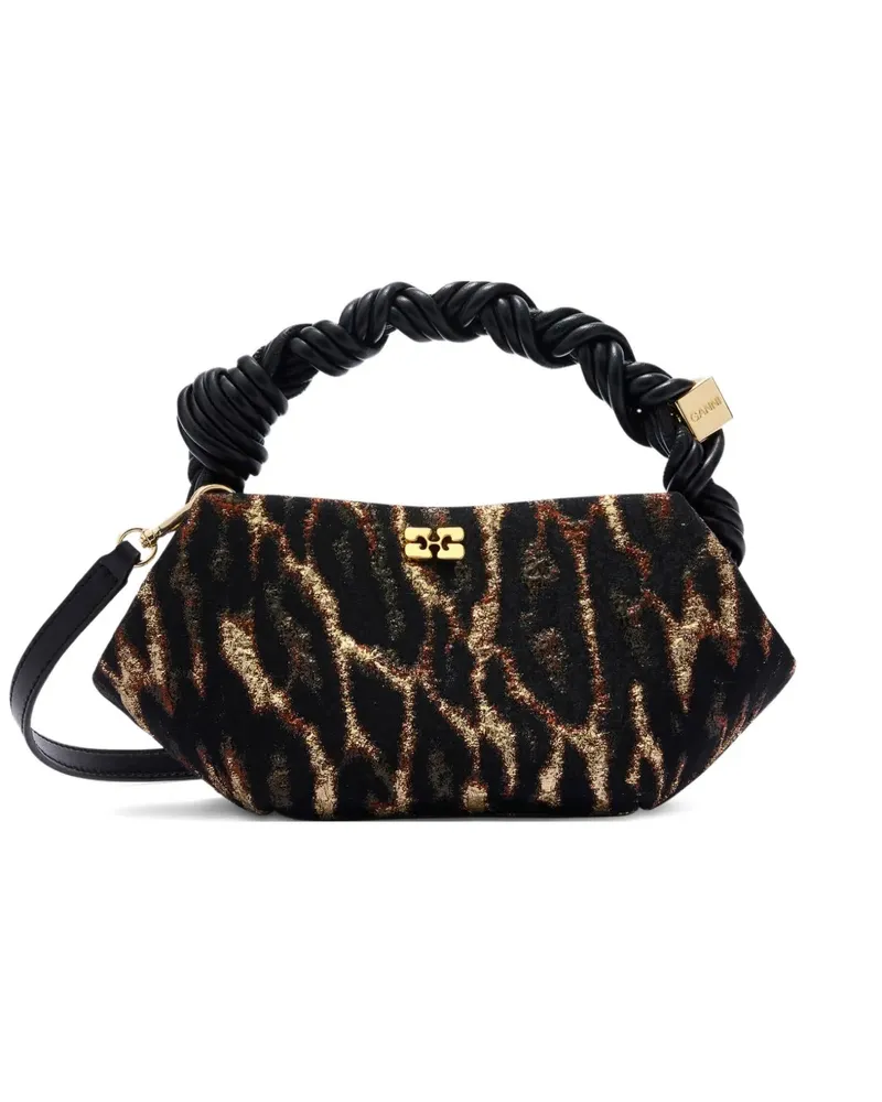 Ganni Tote Bag mit Animal-Print - Schwarz Schwarz