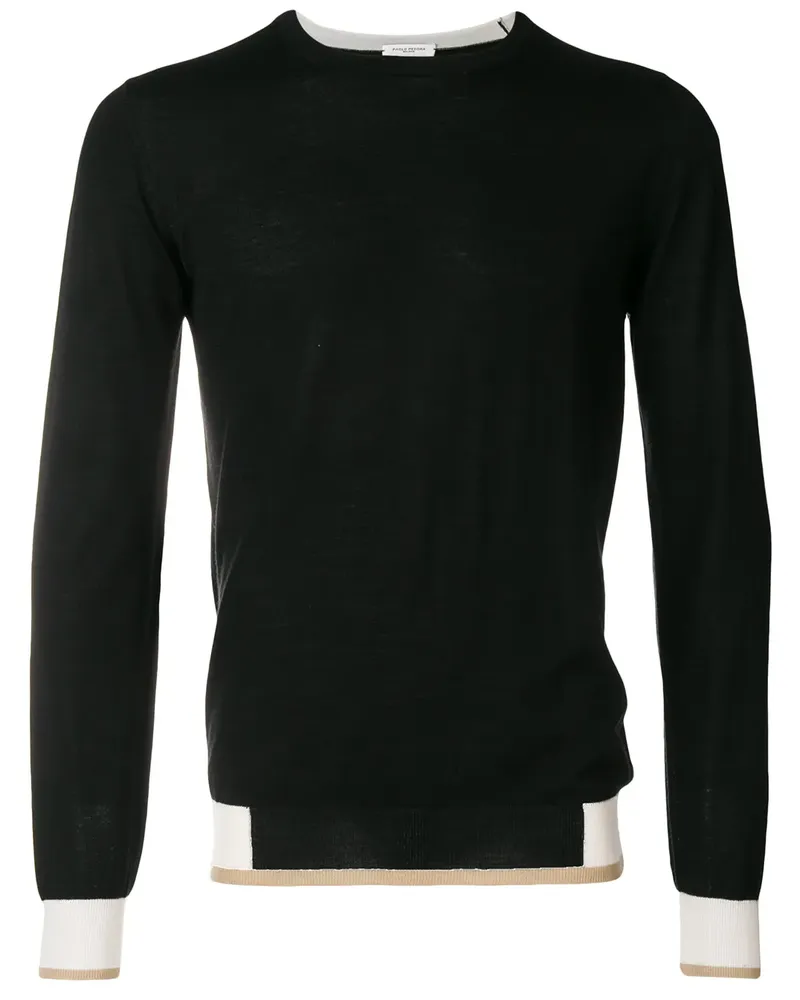 Paolo Pecora Milano Pullover mit Rundhalsausschnitt - Schwarz Schwarz
