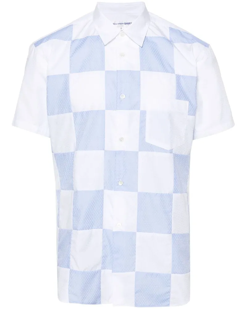 Comme des Garçons Hemd im Patchwork-Look Weiß