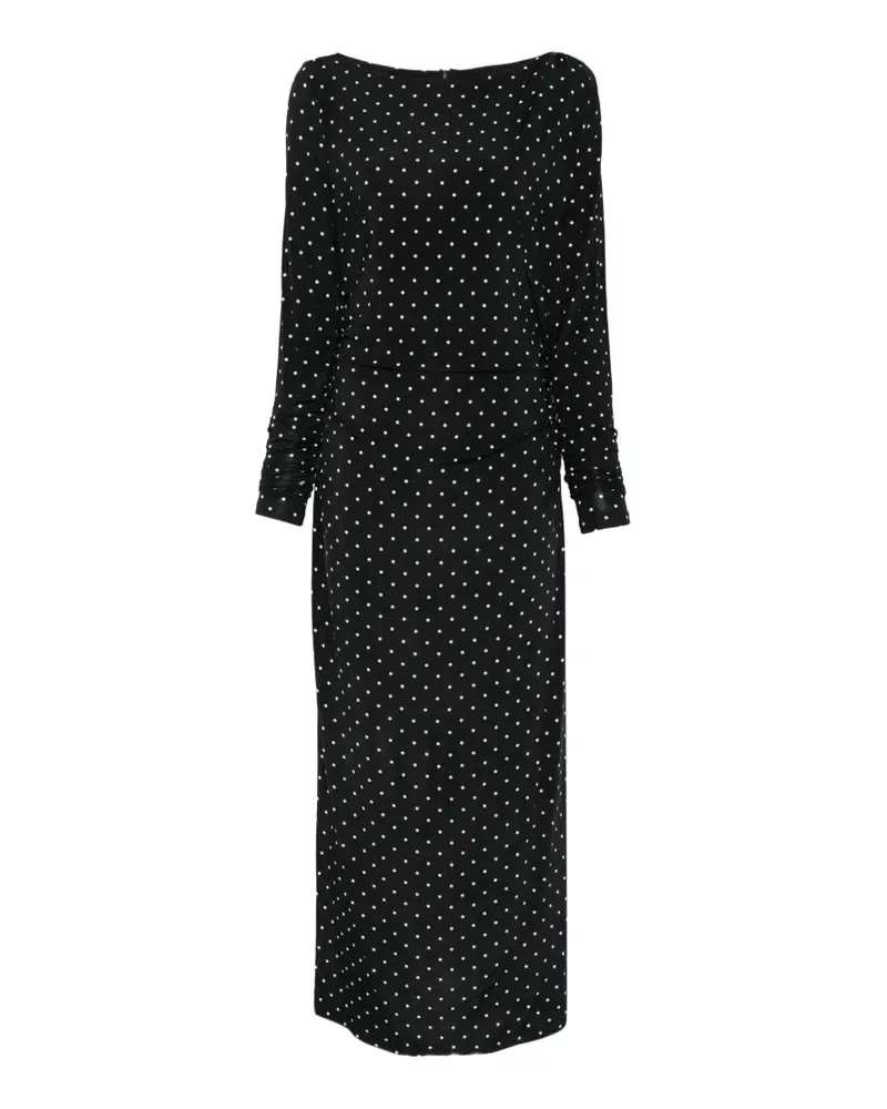 MARELLA polka-dot ruched maxi dress - Schwarz Schwarz