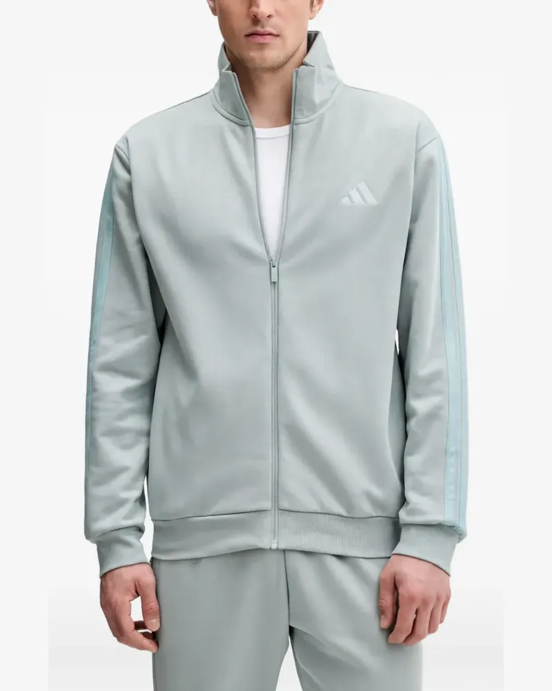 adidas Sportjacke mit Logo-Streifen - Grün Grün