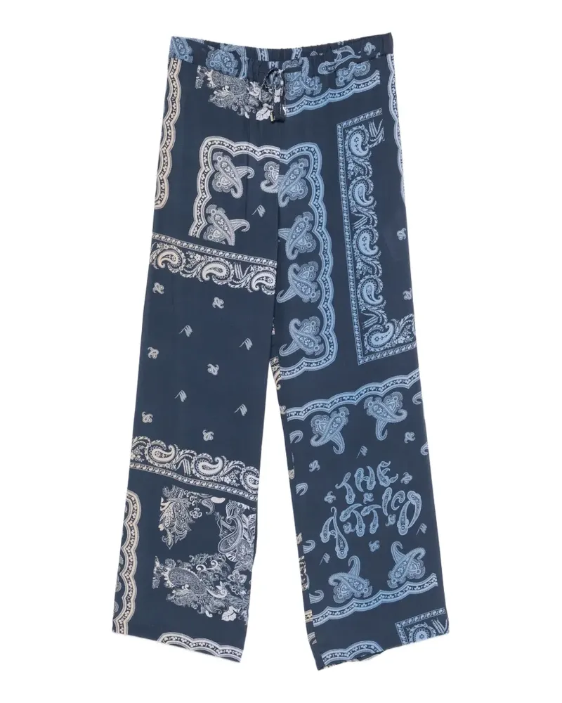 ATTICO paisley drawstring trousers - Blau Blau