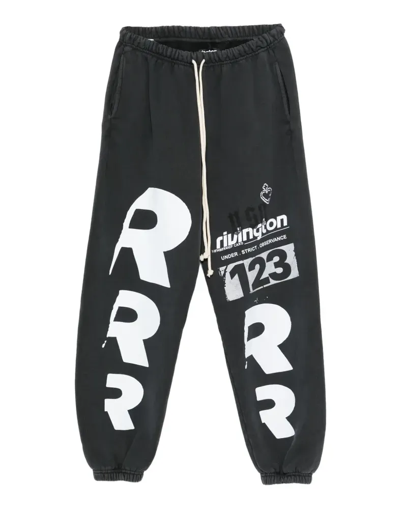 RRR123 Bedruckte Hose mit Kordelzug - Schwarz Schwarz