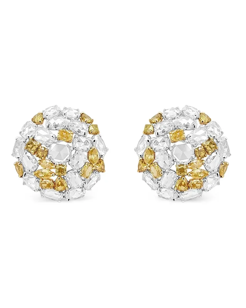 HYT Jewelry rose-motif diamond earrings - Silber Silber